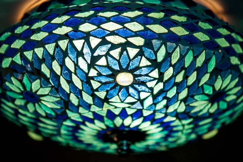 Plafonnier mosaïque oriental bleu Ø 25cm