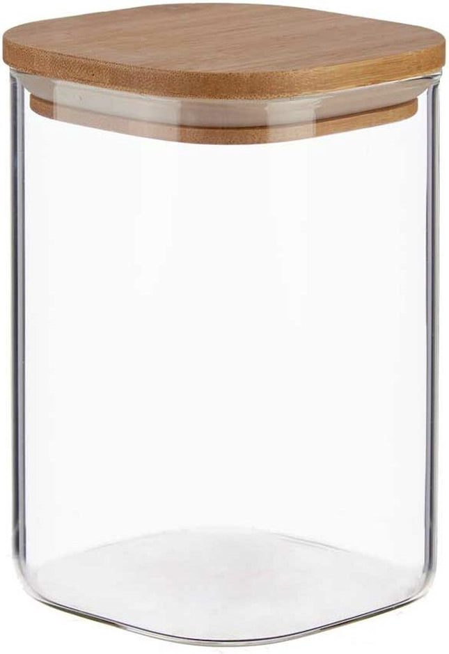 Vorratsdose transparent Bambus Borosilikatglas (1200 ml)
