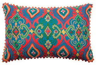 Embroidered Oriental design cushion cover 40x60cm