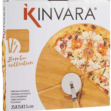 Schneidebrett Pizza Braun Bambus (Ø 35 cm)