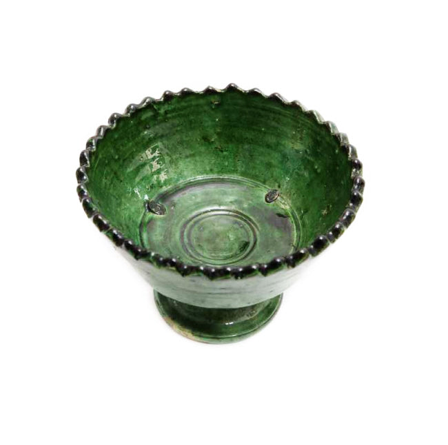 Saladier sur pied en poterie de Tamegroute Ø 24 cm