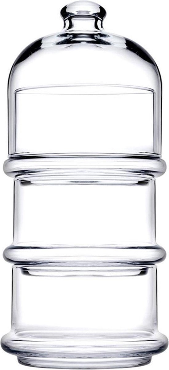 Bonbonnière - Pot de rangement en verre à 3 niveaux - Avec couvercle