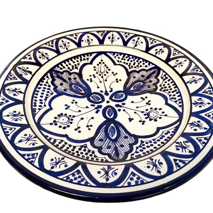 Marokkaanse bord blauw-wit Ø 25