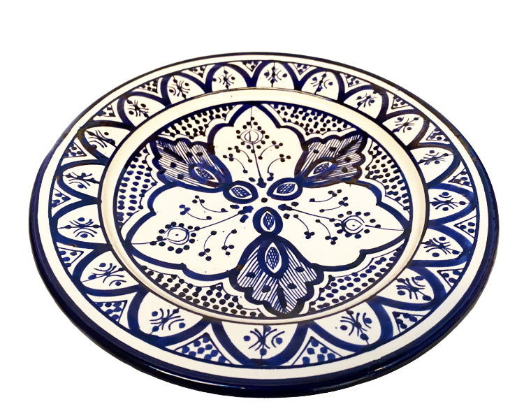 Assiette marocaine bleu et blanc Ø 25