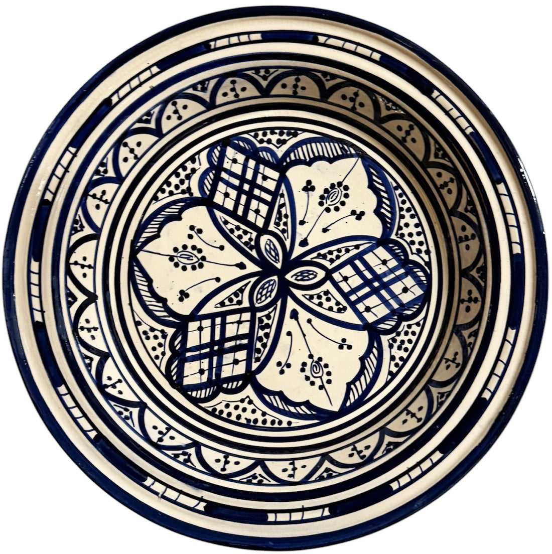 Kasria (gsaa) – Marokkaanse couscousschaal van aardewerk, Ø 36 cm