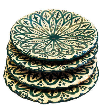 Aardewerk Marokkaanse bord groen 18 cm