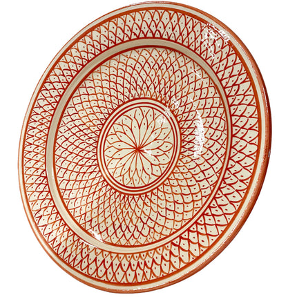 Marokkaanse schaal wit- oranjebruin 35 cm
