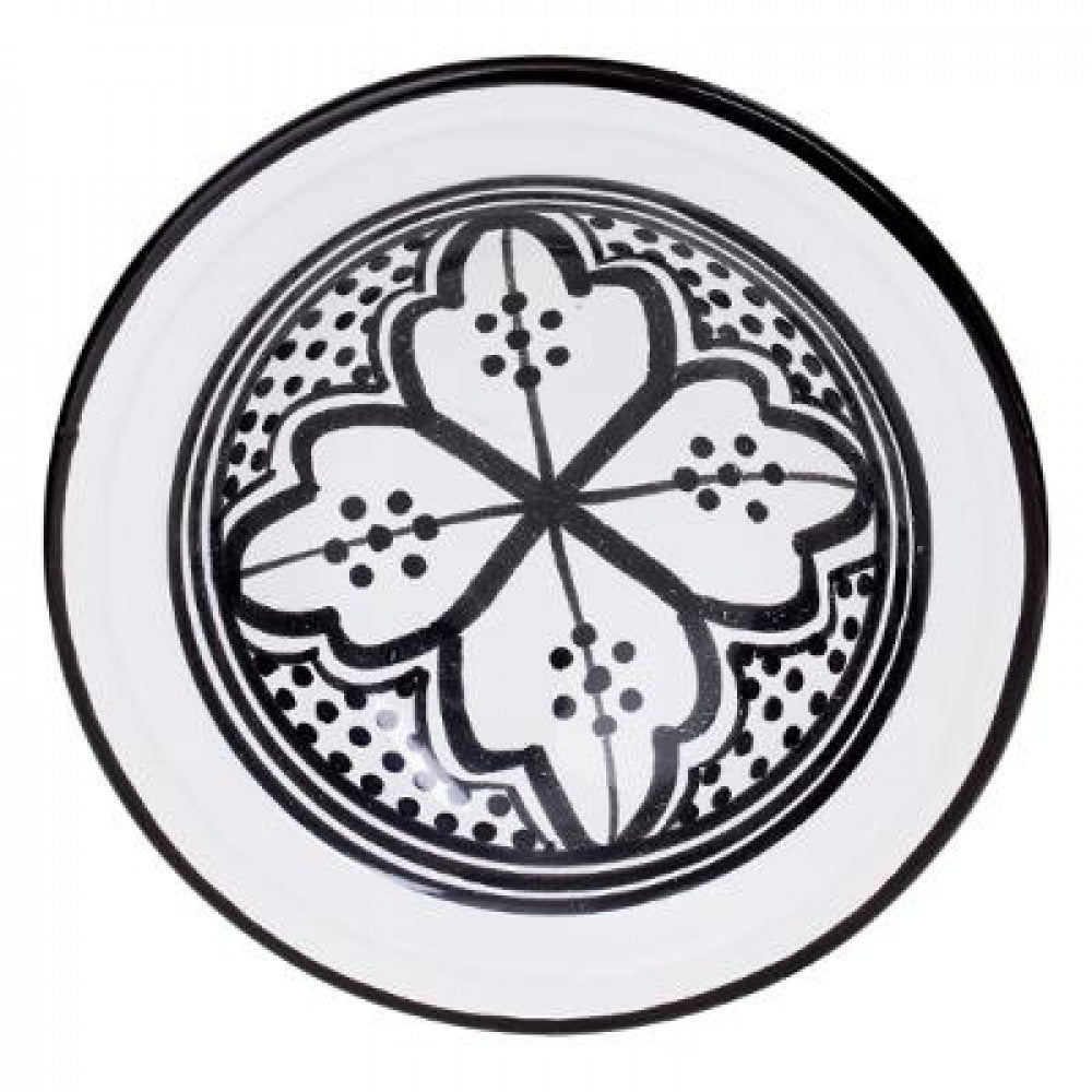 plate black white 14 cm