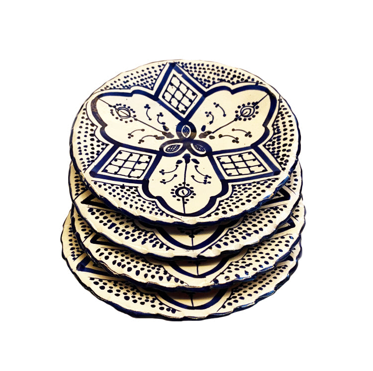 Moroccan plate blue-white Ø18