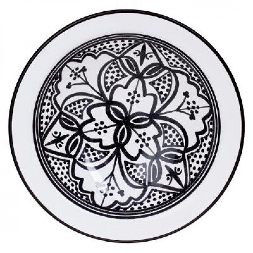 Assiettes creuses noires et blanches 22cm