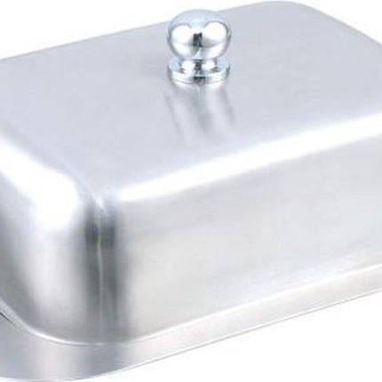 Butterdose mit Deckel - Aufbewahrungsbox für frische Butter - Edelstahl - 19 x 12,5 cm