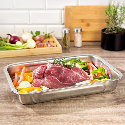 Bratblech, Backblech mit Grillrost - 40 x 29.5 x 5.5 cm
