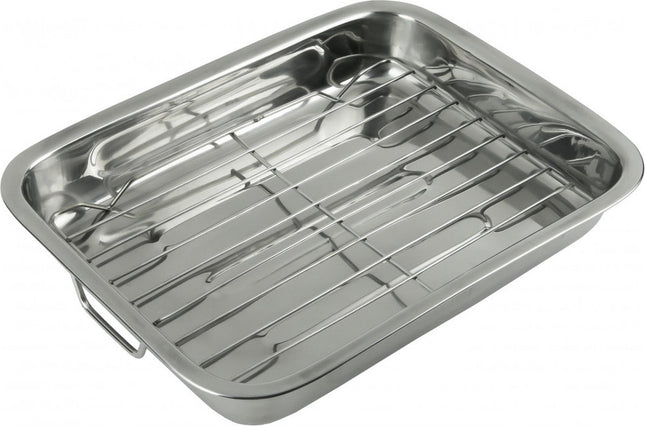 Bratpfanne, Backblech mit Grillrost – 36 x 27 x 5,5 cm
