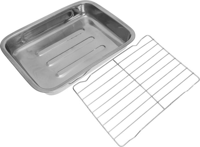Bratpfanne, Backblech mit Grillrost – 36 x 27 x 5,5 cm