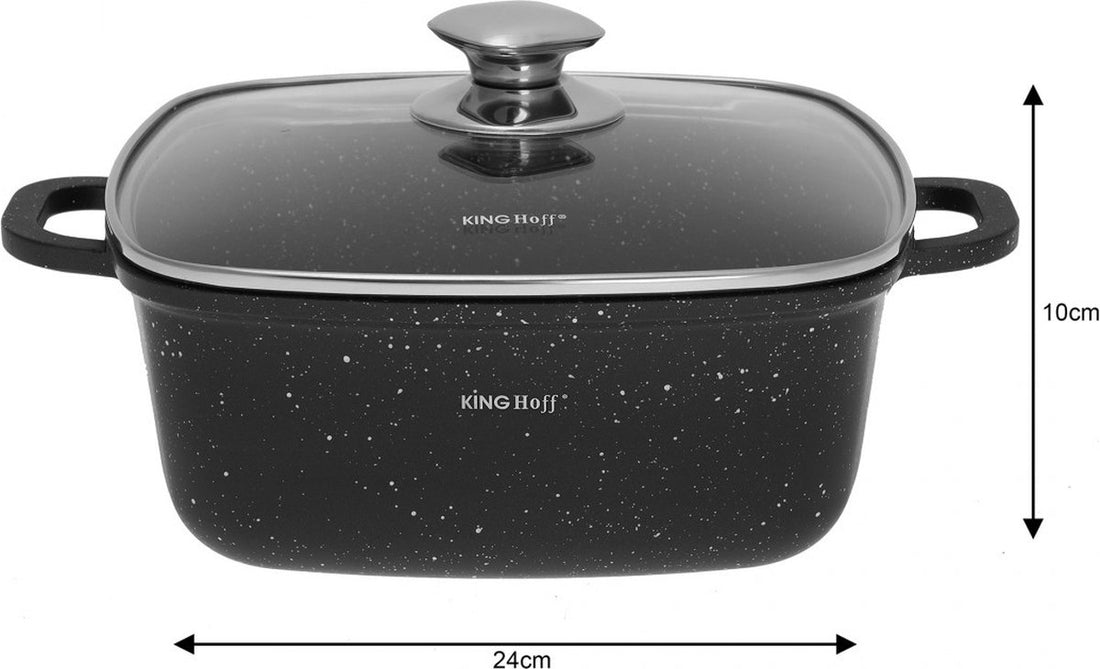 Kinghoff - Batterie de cuisine - 6 pièces - revêtement marbré