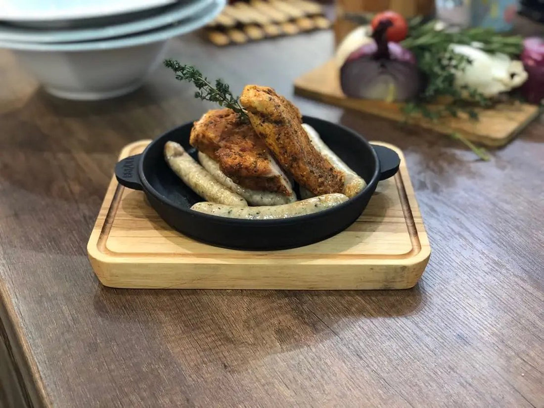Brizoll gietijzeren serveerpannetje op houten plank – Ø 14, 16, 18 of 20 cm – foto 2