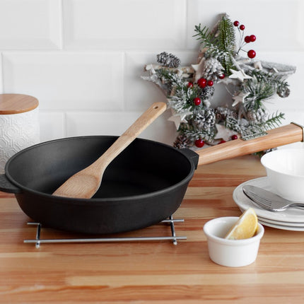Gusseisenpfanne mit Holzgriff - Brizoll Optima