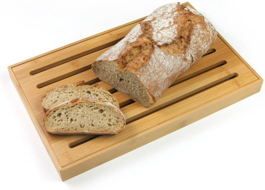 Planche à pain - bambou - ramasse-miettes - 37 x 23,5 x 3 cm