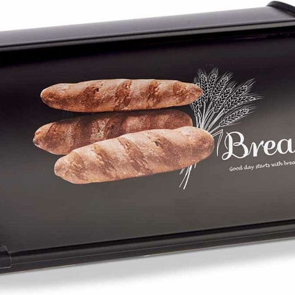 Brotkorb Schwarz Metall (23 x 14,5 x 35,5 cm)