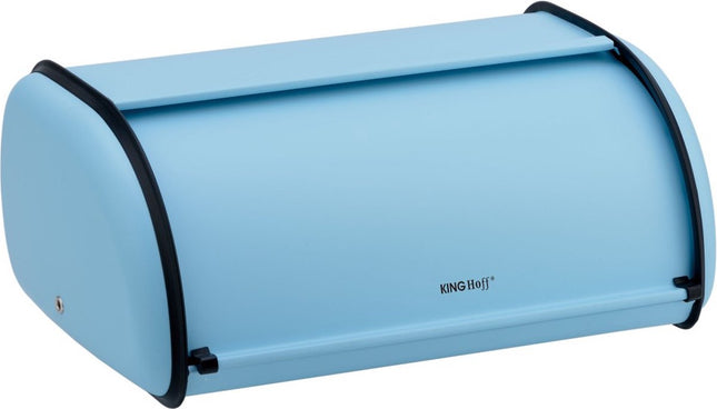 Kinghoff - Brotkasten - Edelstahl - Hellblau - Retro - 36x24x15 cm
