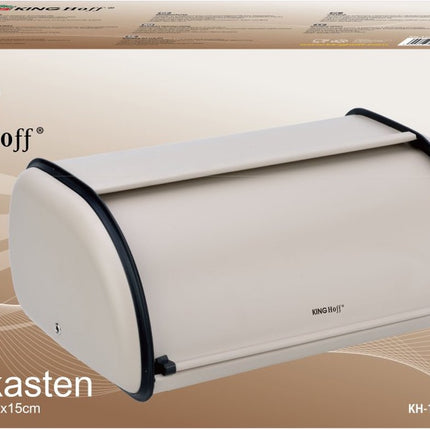 Brotdose - Edelstahl - Creme - Retro - 36x24x15 cm