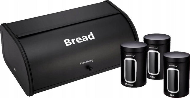 Klausberg 7098 - Brotkasten mit zusätzlichen Aufbewahrungsboxen - schwarz