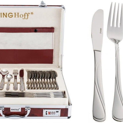 Besteckset - 12 Personen - 72-teilig - Luxuriöser Aufbewahrungskoffer - 18/10