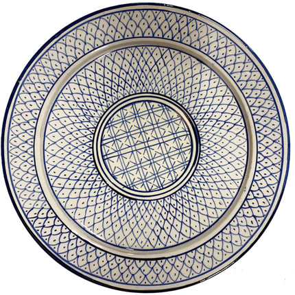 Marokkaanse schaal blauw - wit 35 cm