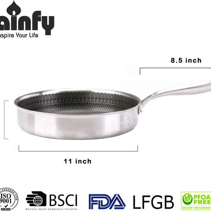 Cainfy Super Antihaft Pro Pfanne mit Deckel -Ø 28 cm - Wabenstruktur Heavy Duty Antihaft - Spülmaschinen- und ofenfest