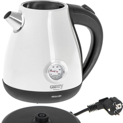 Elektrischer Wasserkocher mit Thermometer – 1,7 Liter – WEISS