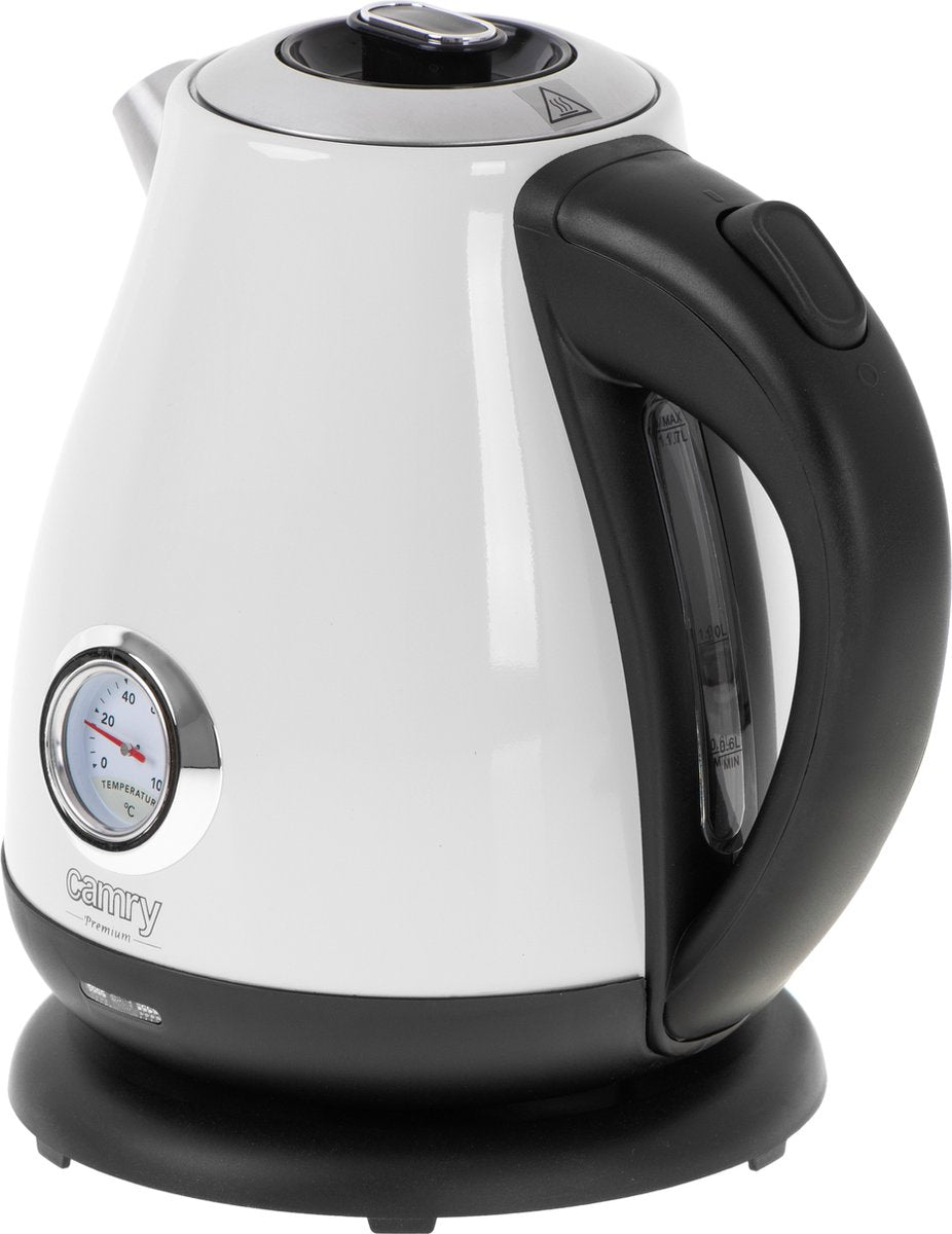 Bouilloire électrique avec thermomètre - 1,7 litre - BLANC