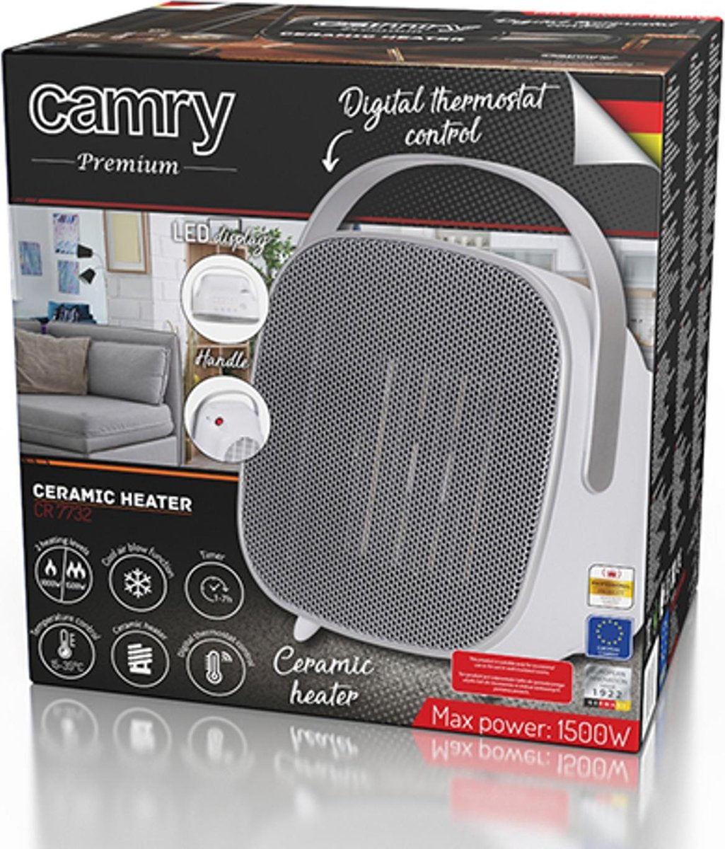 Camry CR 7732 keramische kachel met LED-display – 1500 W, timer en thermostaat – foto 8