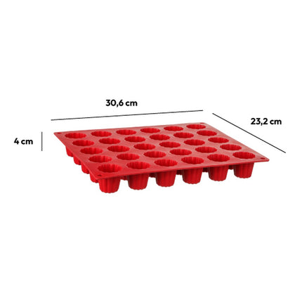 Cannelés Backform Silikon 30,6 x 23,2 x 4cm | 30 Mulden