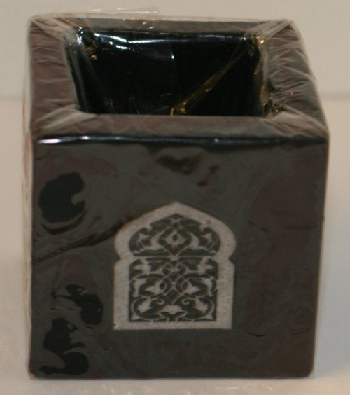 Tea light holder window black