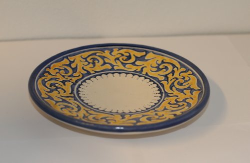Assiette à dessert marocaine Jaune/Bleu/Blanc