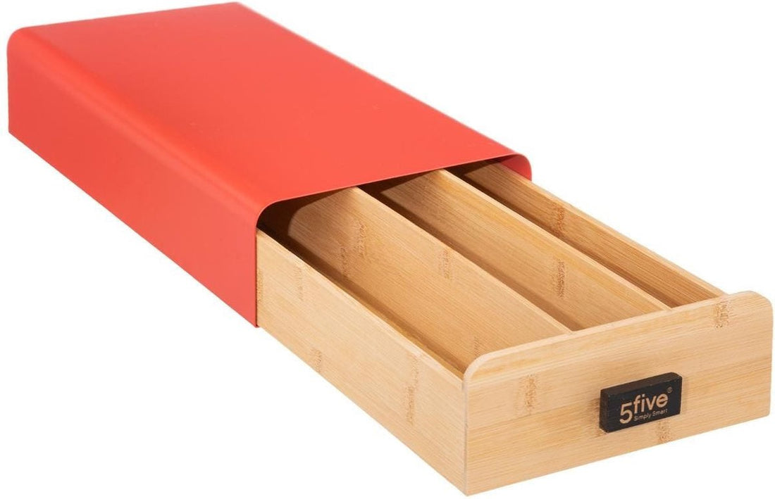 Capsule holder - dispenser drawer bamboo wood/metal 30 capsules