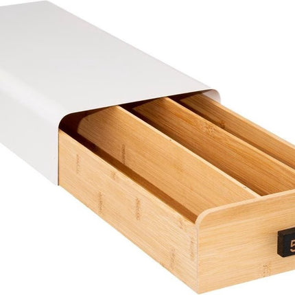 Capsule houder - dispenser lade bamboe hout/metaal 30 capsules