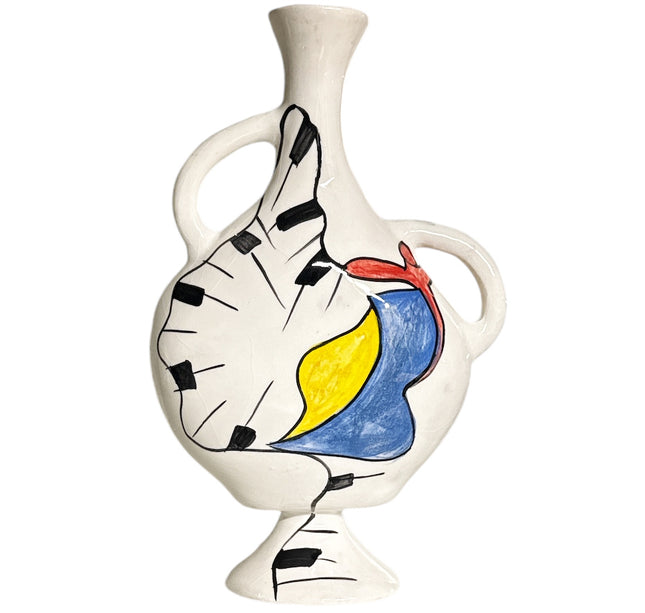 Handgeschilderde Decoratieve Vaas met Abstract Design