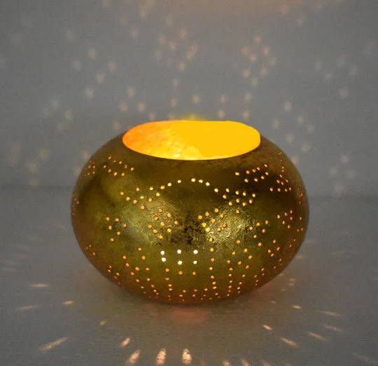 Photophore oriental filigrane - ufo-vintage -or/doré
