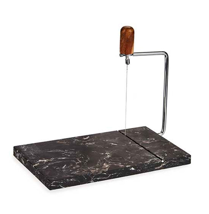 Black marble cheese board with wire