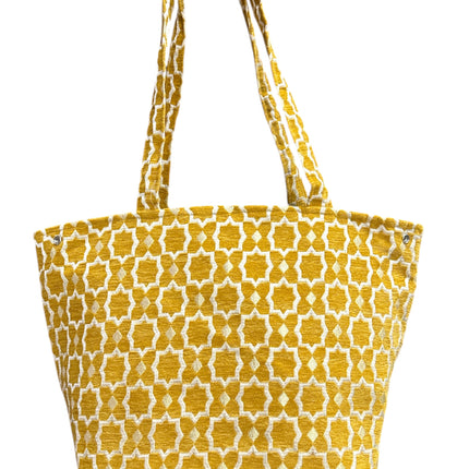 Marokkanische handgefertigte Samt-Medium-Shopper mit goldenen Akzenten - Tragetasche - Grau