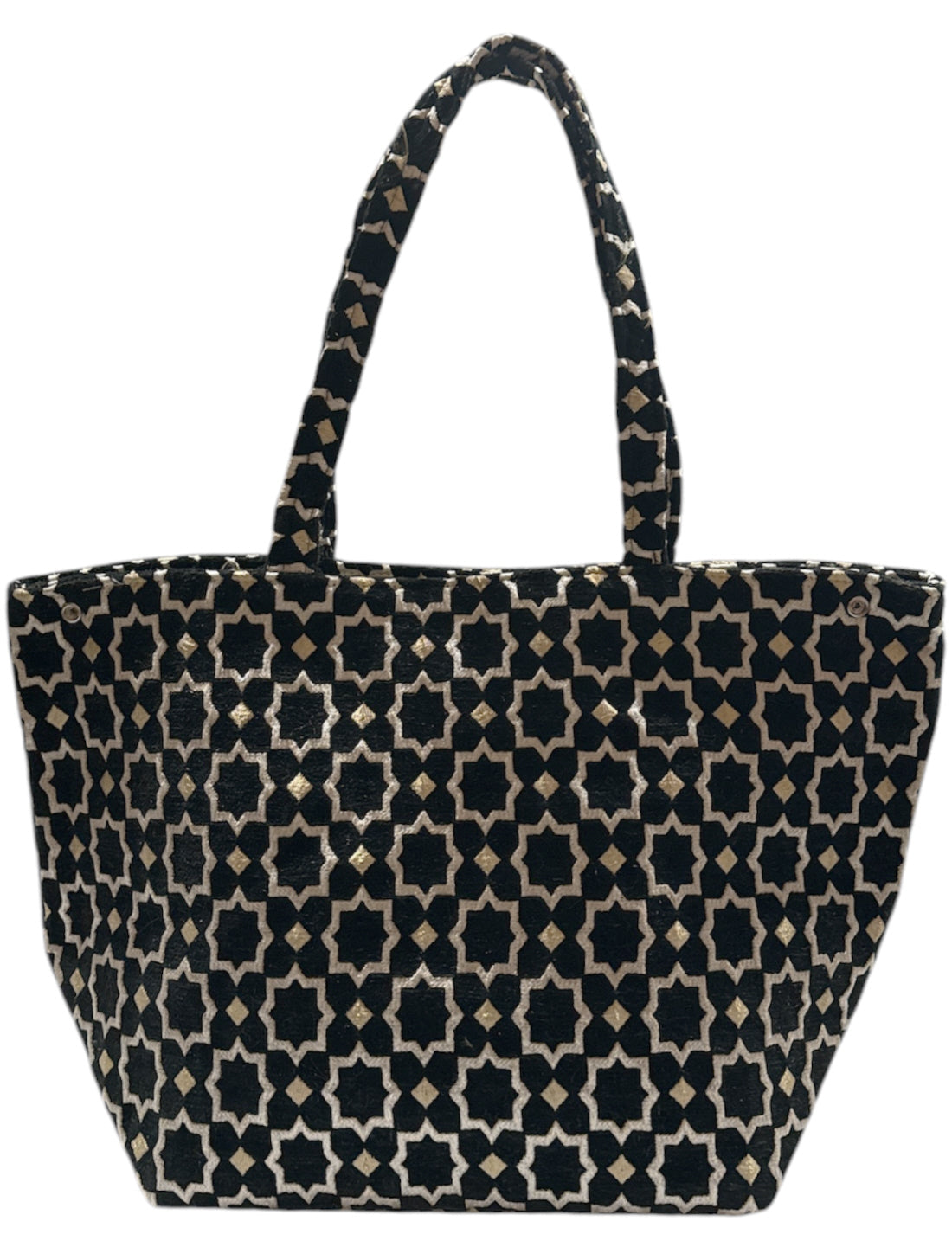 Marokkaanse XL shopper van fluweel met gouddraad – grote tote bag – foto 3