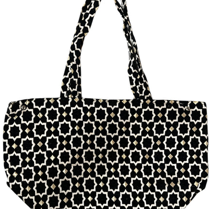 Marokkanische handgefertigte Samt-Medium-Shopper mit goldenen Akzenten - Tragetasche - Grau