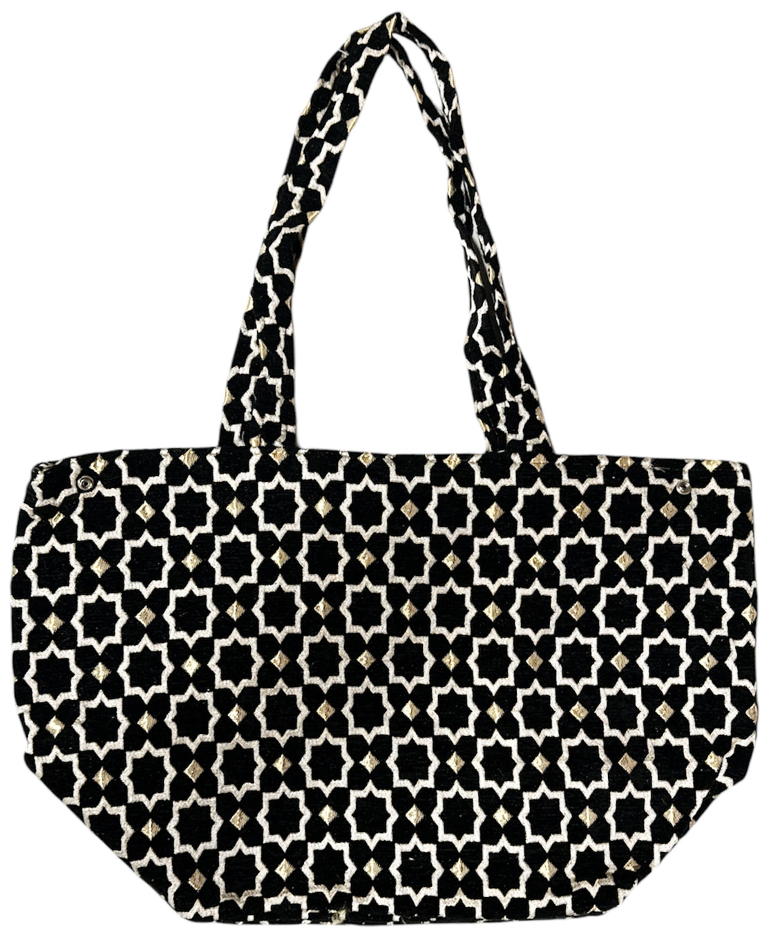 Marokkaanse shopper van fluweel met gouden accenten – medium tote bag – foto 5