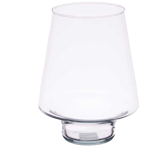 Konische Vase mit Fuß aus Glas