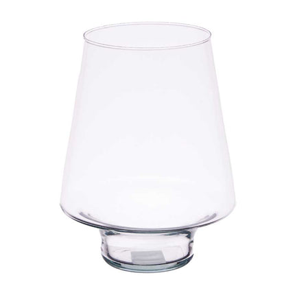Conische vaas met voet van glas