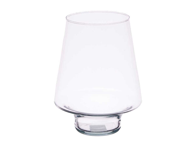 Konische Vase mit Fuß aus Glas