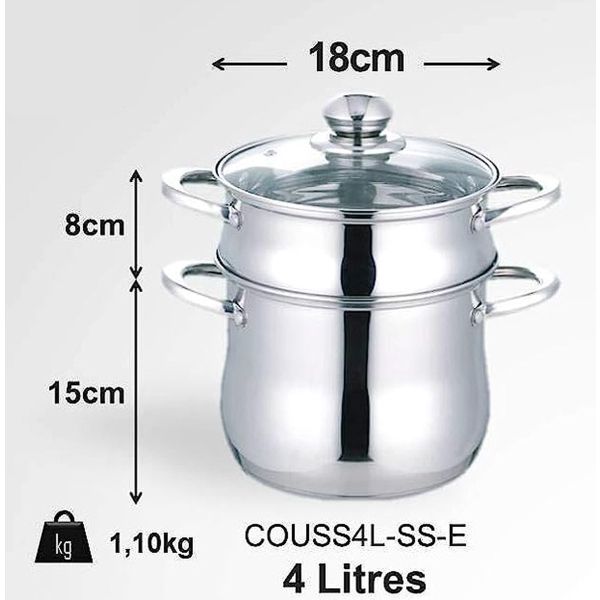 Couscouspan RVS – stoompan voor couscous, ook voor inductie, 4 tot 16 liter – foto 4