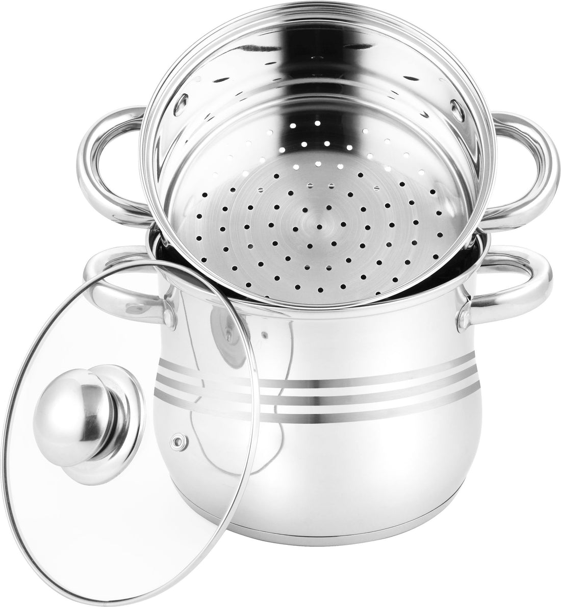 Hakal couscoussier RVS voor inductie – 3-in-1 stoompan en kookpan, 4 tot 16 L – foto 2