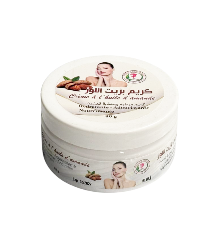 Crème Hydratante à l'Huile d'Amande – Nourrissante & Adoucissante – 80g